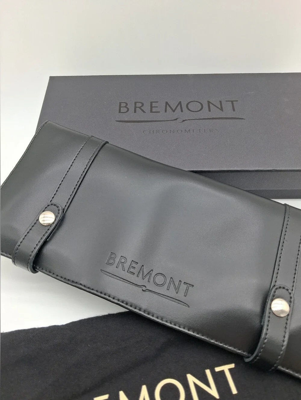 BREMONT Watch Travel Roll Case Box Dust Bag 22mm Rubber Strap Tool Set EUC